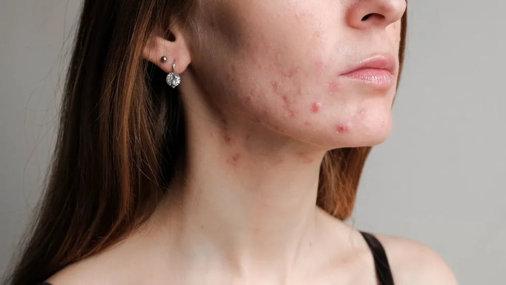 acne na mulher adulta